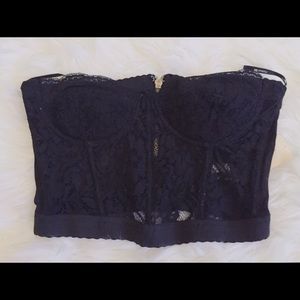 Black lace bustier